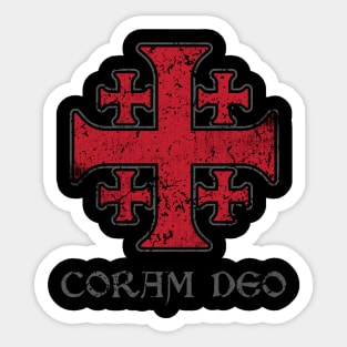 Coram Deo Jerusalem Cross Sticker